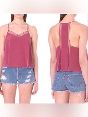 Free  People Heartbeat Mesh Panel Camisole Large